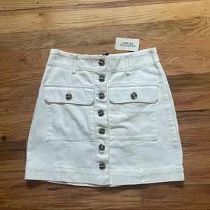 Forever 21 F21 Oatmeal light cream button down skirt size Small S